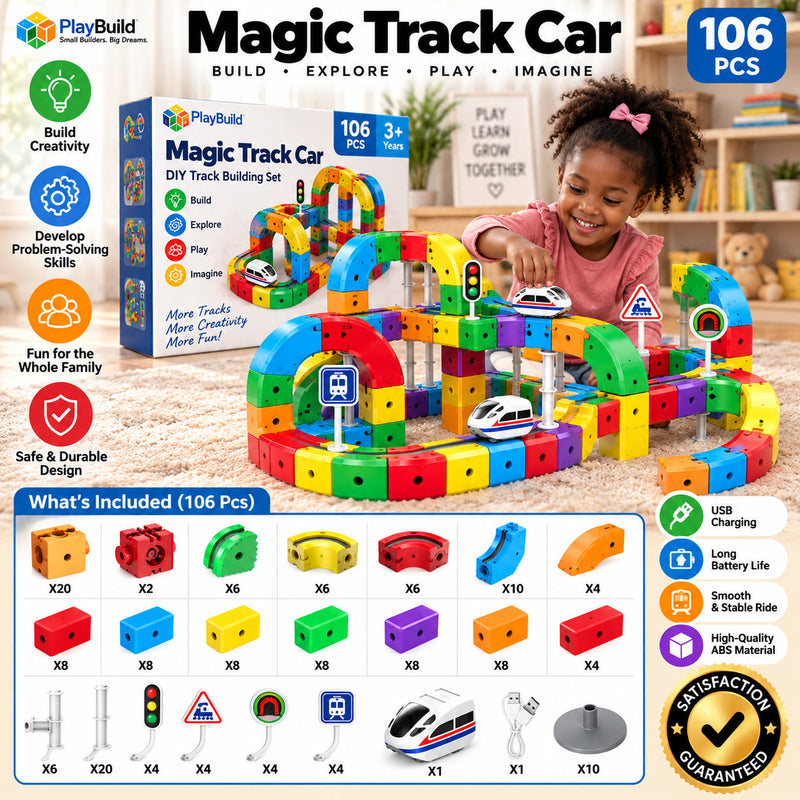 Magnetic Track Train Building Block Set