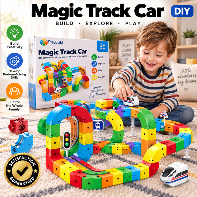 Magnetic Track Train Building Block Set