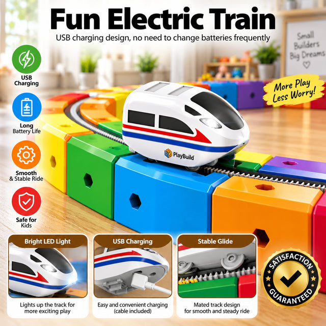 Magnetic Track Train Building Block Set