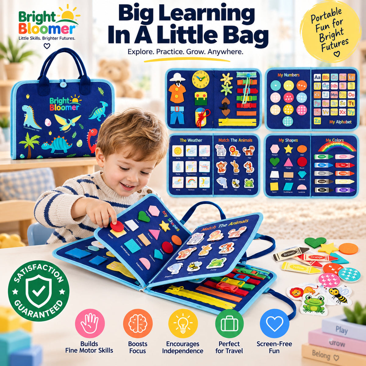 Montessori Toddler Travel Busy Board