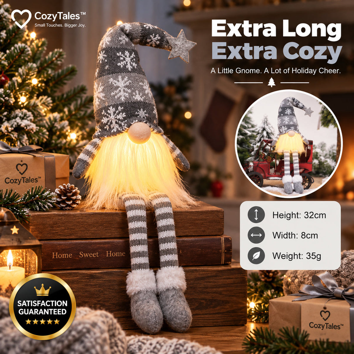 LED Gnome Christmas Ornament