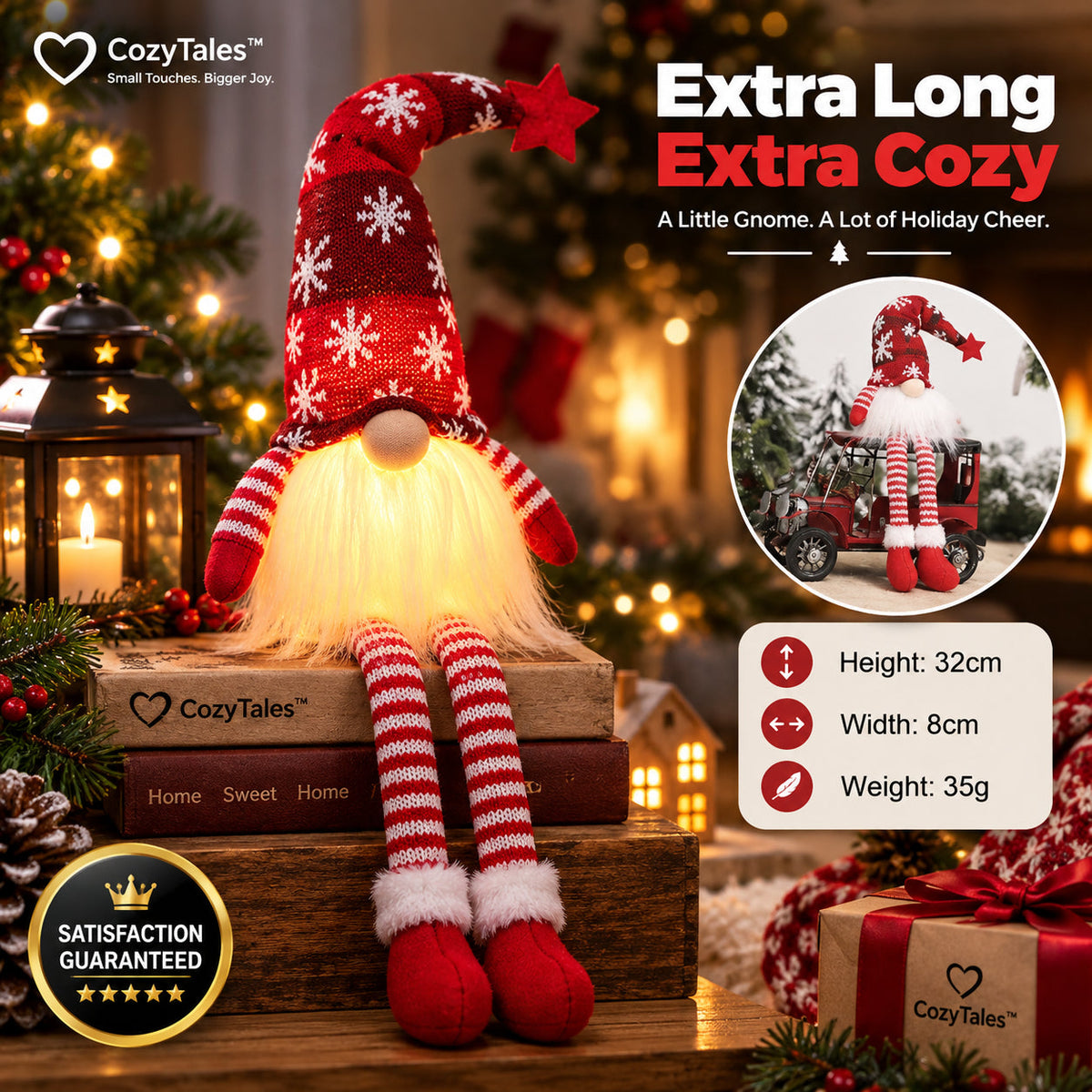 LED Gnome Christmas Ornament