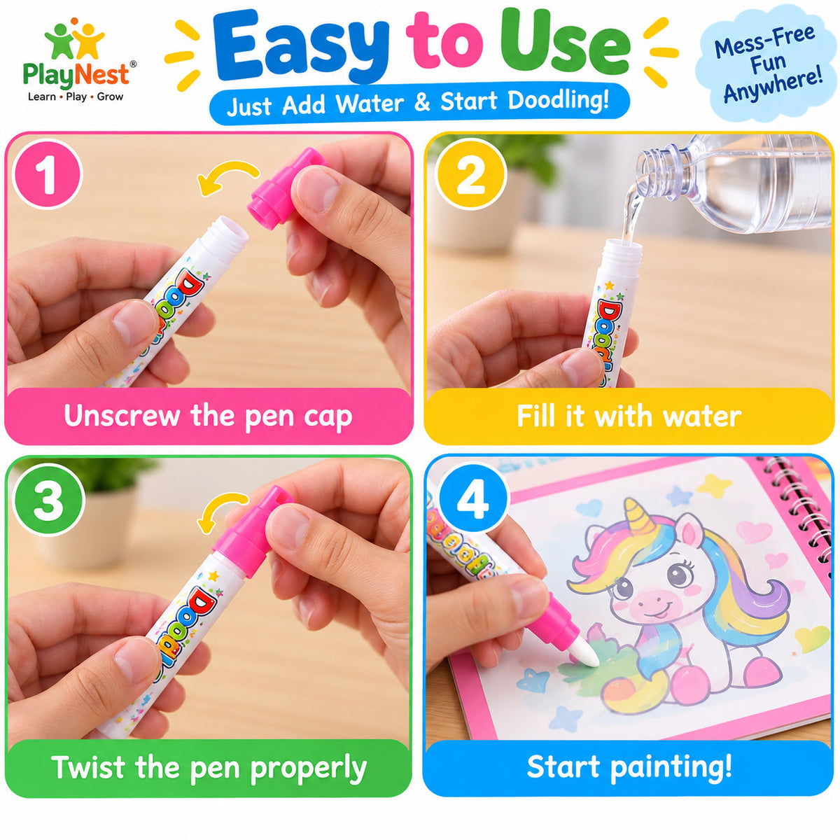 Reusable Magic Water Drawing Book