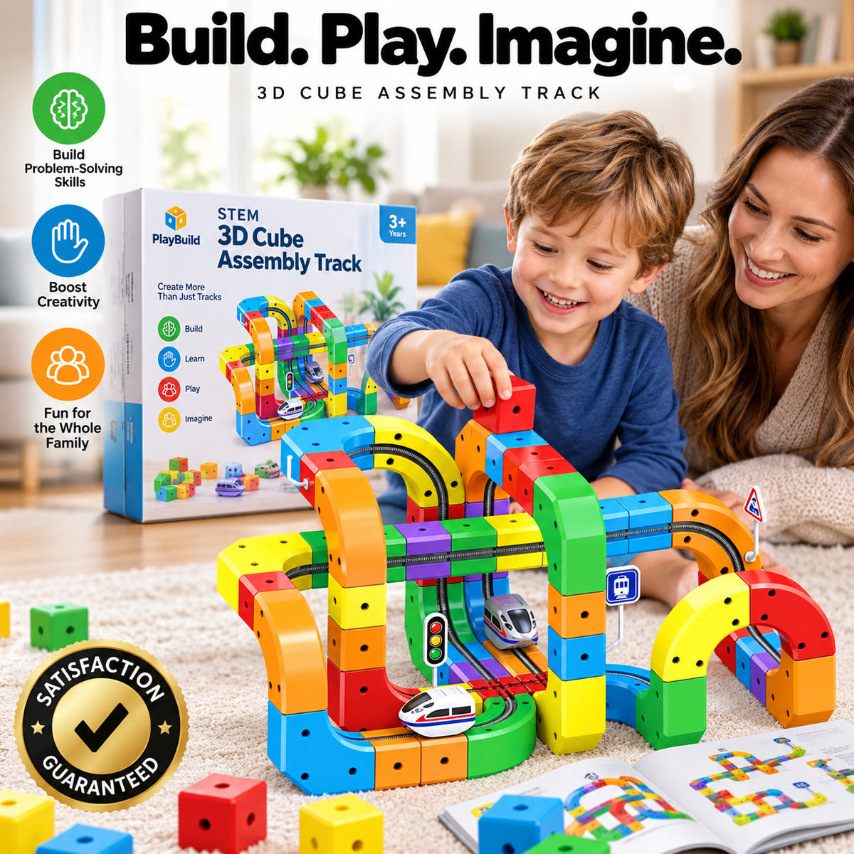 Magnetic Track Train Building Block Set