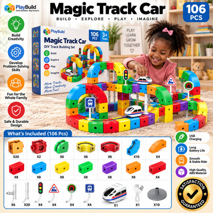Magnetic Track Train Building Block Set