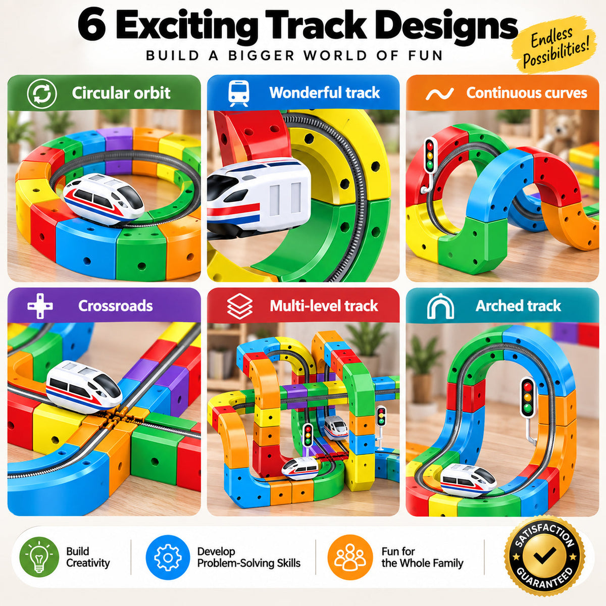 Magnetic Track Train Building Block Set