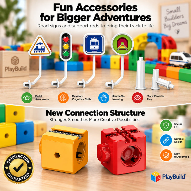 Magnetic Track Train Building Block Set