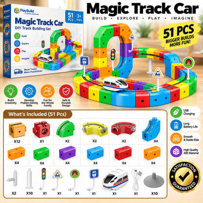 Magnetic Track Train Building Block Set