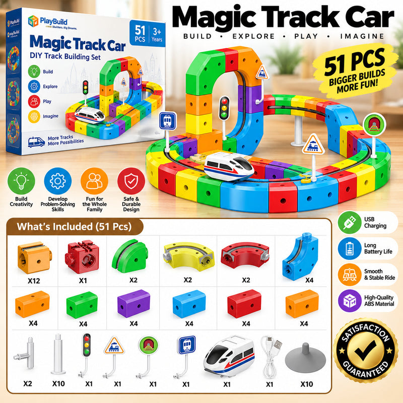 Magnetic Track Train Building Block Set