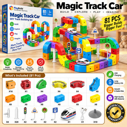Magnetic Track Train Building Block Set