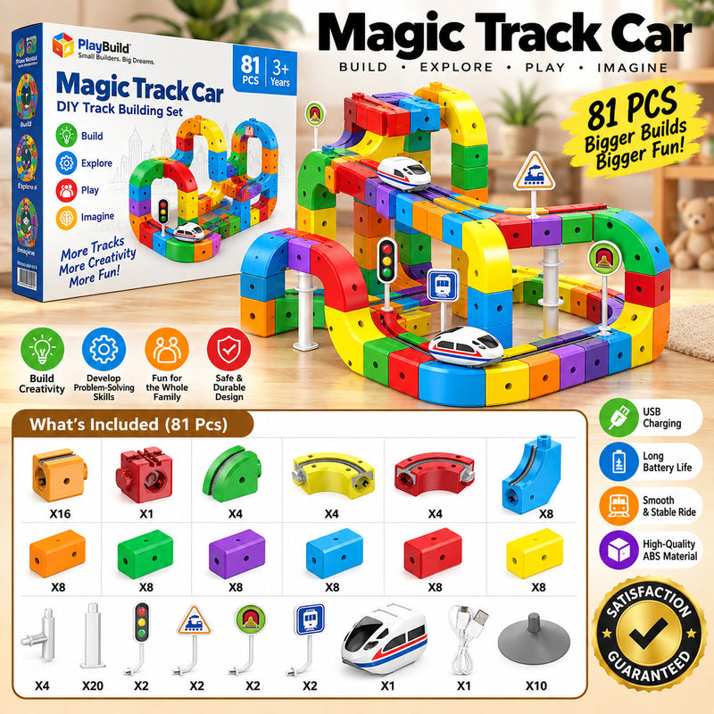 Magnetic Track Train Building Block Set