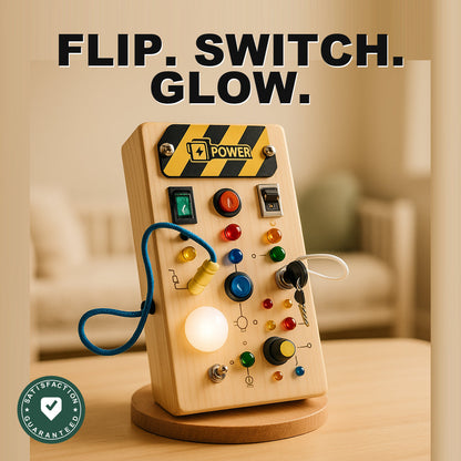 Montessori Busy Light Switch Board - Flip. Switch. Glow.